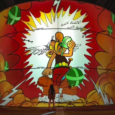 asterix potion red background
